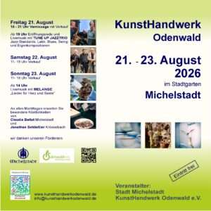 Termine des Kunsthandwerkermarktes im Stadtgarten Michelstadt